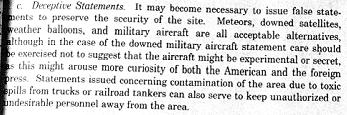 The section from SOM 1-01 mentioning downed satellites